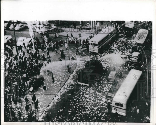 1973 Press Photo Fire Truck Hoses Protesting Crowd in Uruguay - nea62237 - Historic Images
