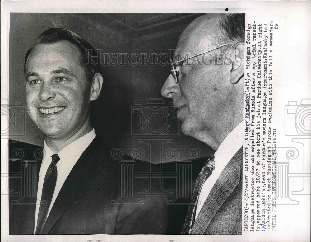 1960 Mark Kaminsky Michigan foreign language instructor expelled - Historic Images