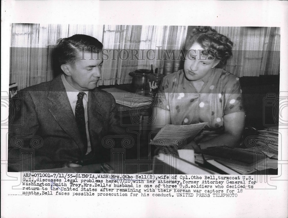 1955 Mrs Otho Bell Wife of Cpl Otho Bell Turncoat US GI  - Historic Images