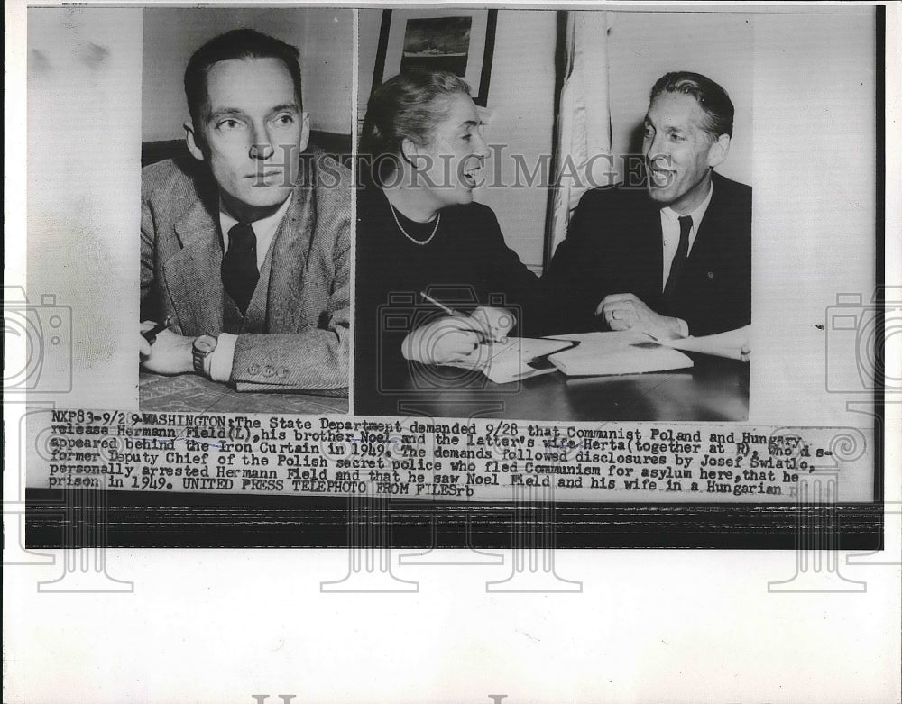 1954 Herman Field, Noel Field and Wife Herta, Hungarian Prison - Historic Images