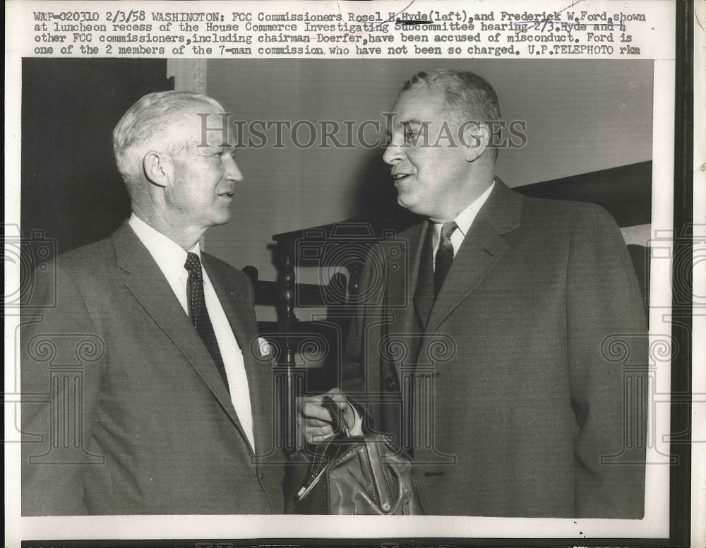 1958 Fcc Commissioners Rosel H. Hyde Frederick W. Ford  - Historic Images