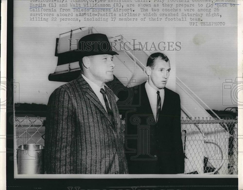 1960 Coaches Sheldon Hardin & Walt Williamson Survive Airline Crash - Historic Images