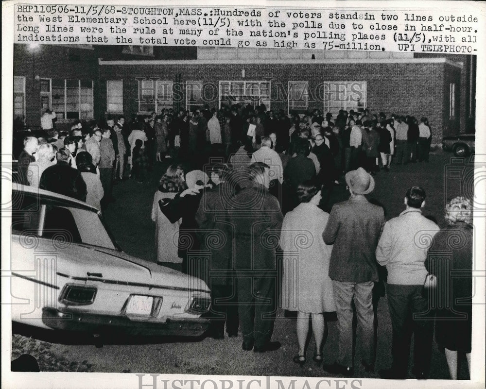 1968 Press Photo Voters West Elementary School - nea62455 - Historic Images