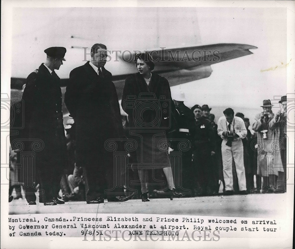 1951 Press Photo Princess Elizabeth &amp; Prince Philip Arrive In Canada - nea62555 - Historic Images