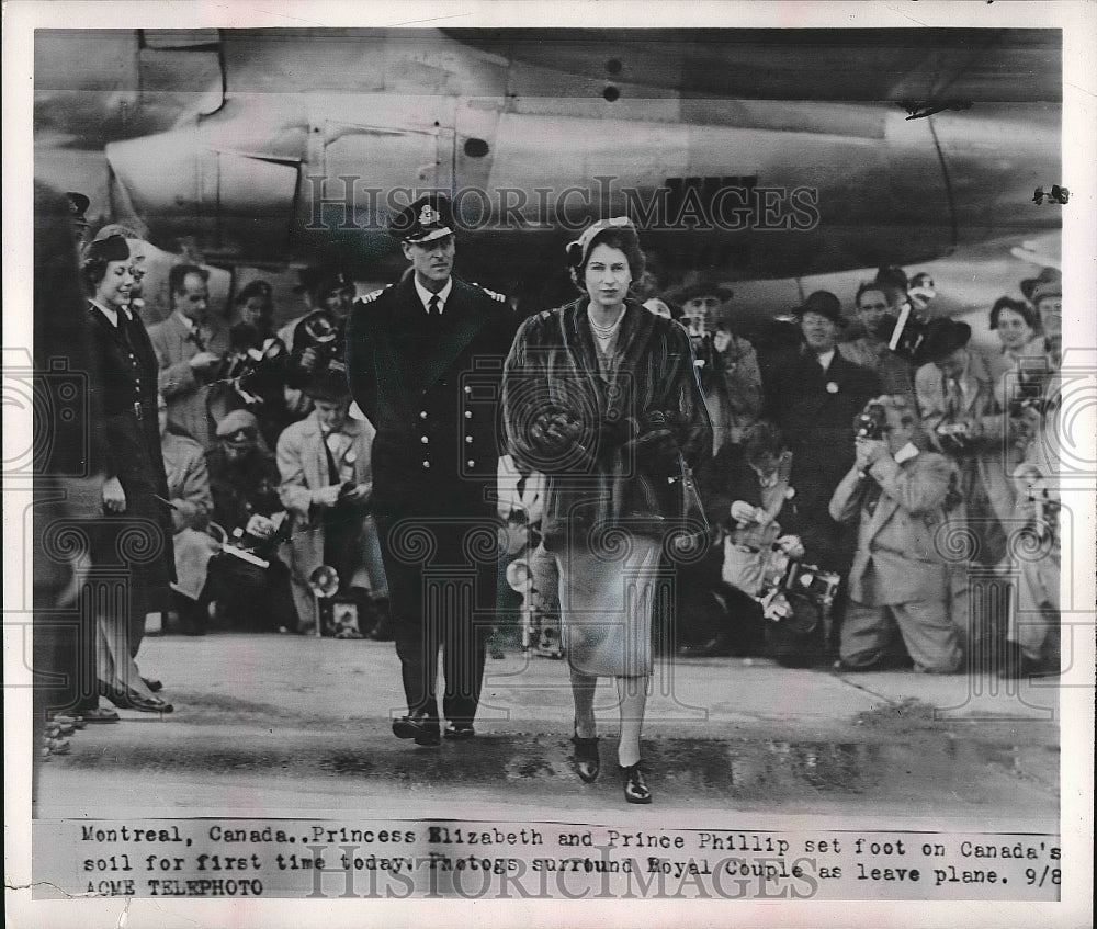 1953 Press Photo Princess Elizabeth &amp; Prince Philip Arrive In Canada - nea62556 - Historic Images