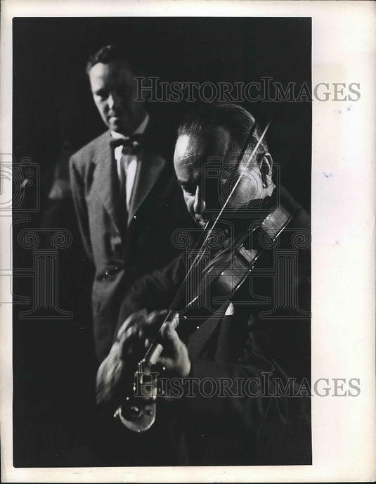 1953 Playing Violin in Acoustics Laboratory of Bell Research - Historic Images