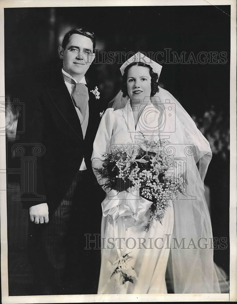 1937 Presidential Guard Thomas Quartersy Marries Arlene Eade - Historic Images