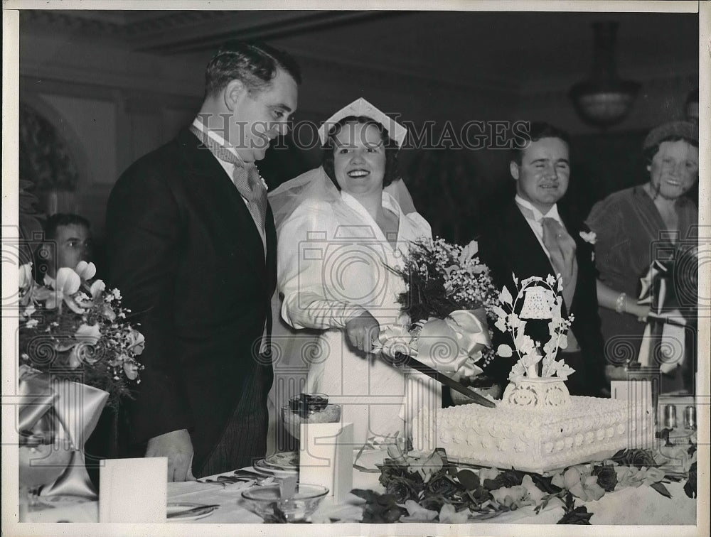 1937 Thomas Qualtersm, Bodyguard of President Roosevelt, with bride - Historic Images