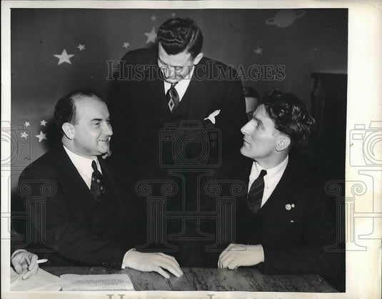 1941 Press Photo Michael J. Quill, Austin Hogan, Athias Kearns - nea62998 - Historic Images