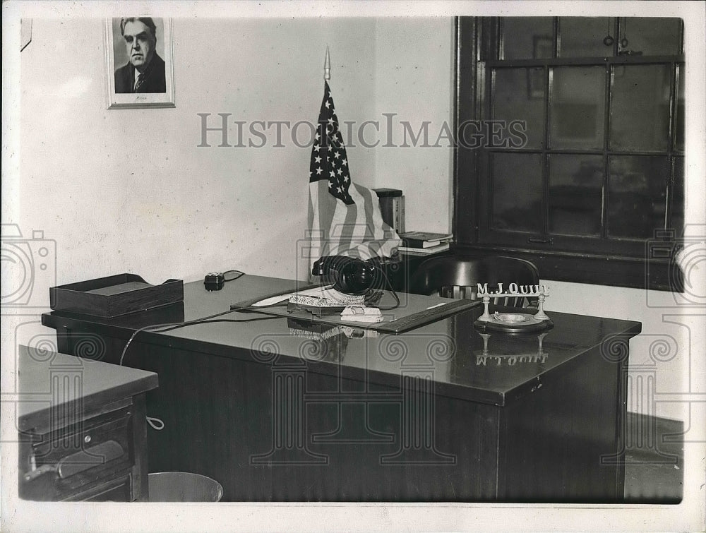 1938 Desk of Michael Quill at workers union headquarters  - Historic Images