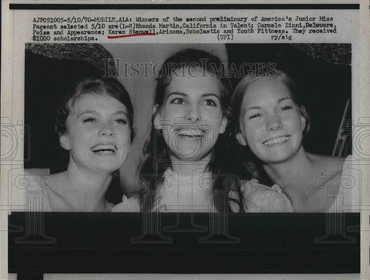 1970 Press Photo Rhonda Martin Carmella Zinni Karen Stinwell Win - nea63263 - Historic Images