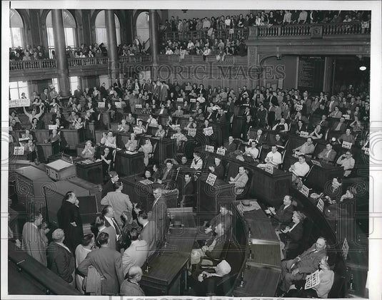 1954 Press Photo citizens protest National Petro Chemical Corp. for pollution - Historic Images