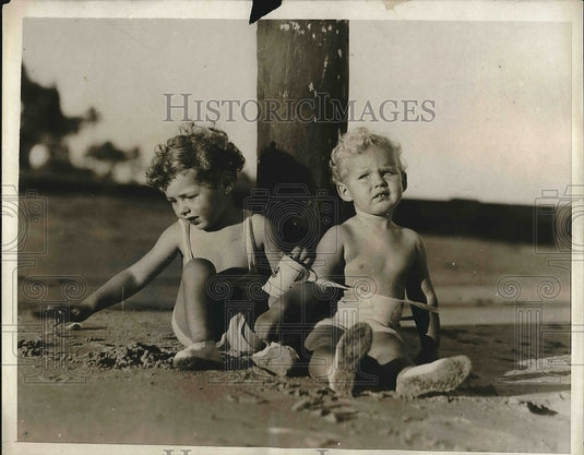 1931 Press Photo Charles William Burkett III, Diana Rose Burkett, at Miami Beach - Historic Images