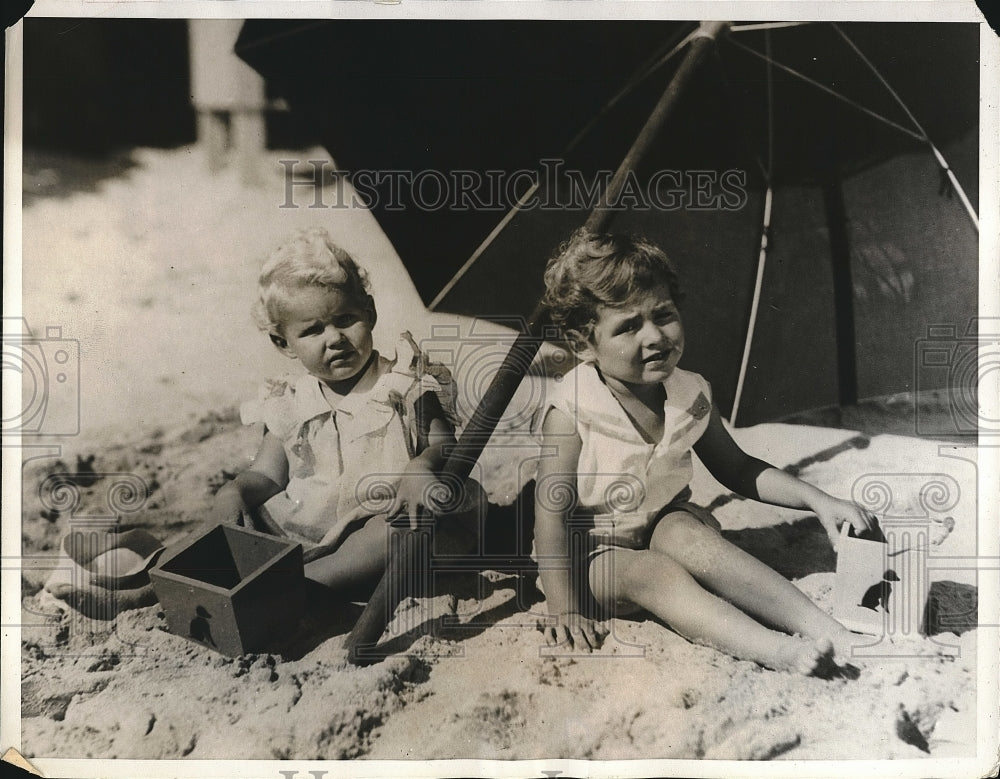 1931 Press Photo Diana Rose Burkett, Charles William Burkett, at Miami Beach-Historic Images