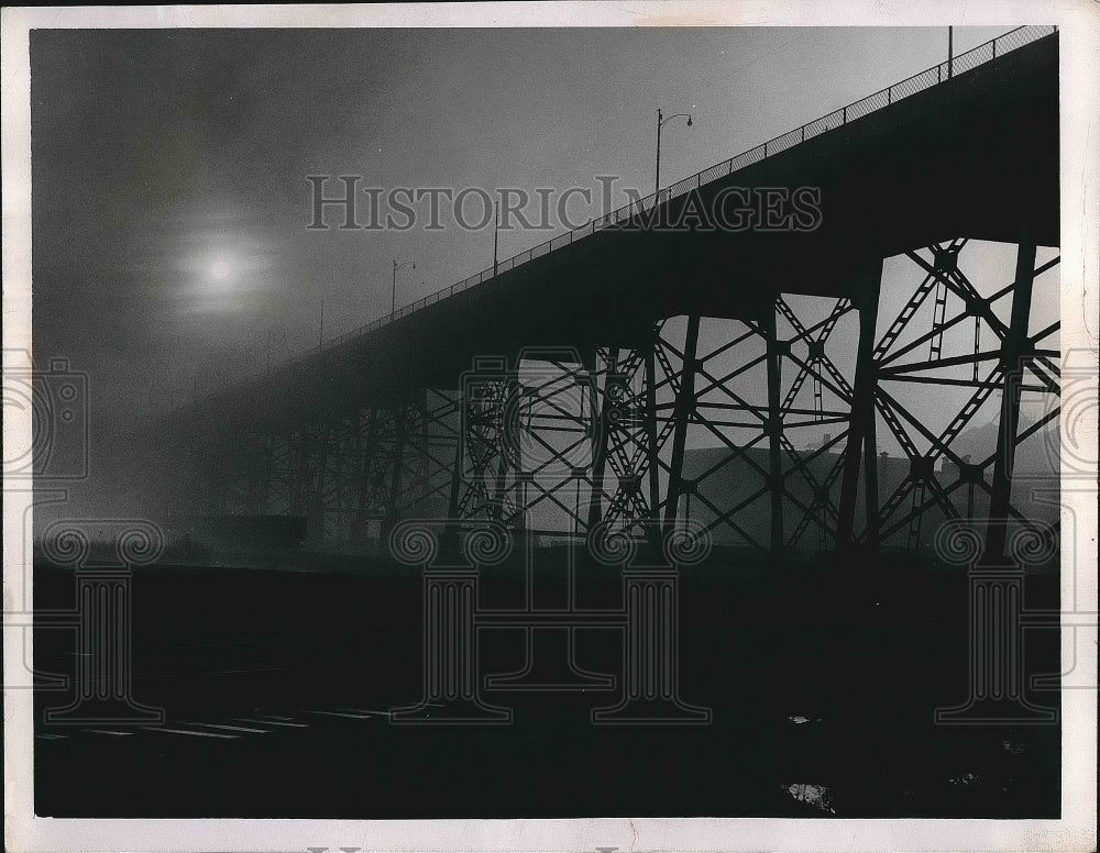 1954 Bridge in Foggy Weather  - Historic Images