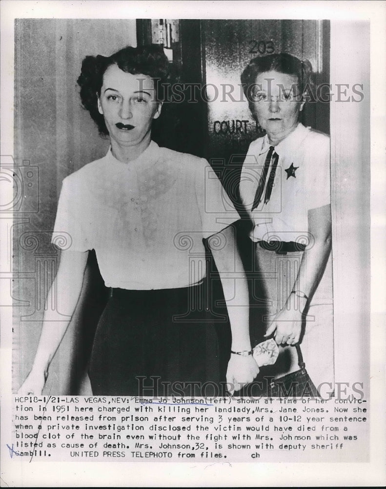 1954 Emma Jo Johnson Charges With Killing Landlady  - Historic Images