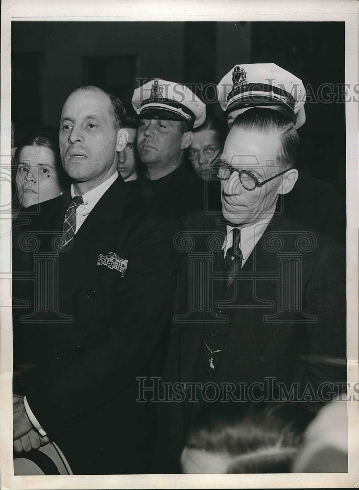 1938 Press Photo Captain Albert Gates & Benjamin Blanchard During Trial - Historic Images