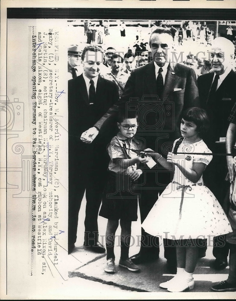 1957 David J. Martin Acting Chairman With Alex Nixon & Celia Nixon - Historic Images