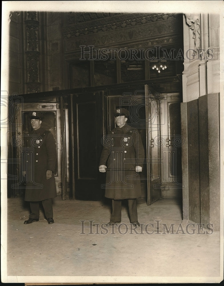 1930 Guards outside of building during Mayday  - Historic Images