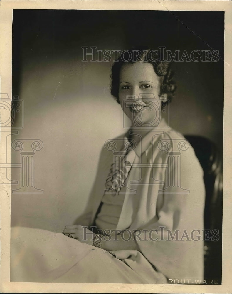 1934 Press Photo Jean Knippenbirg Fiancee Roc Miller - nea64040 - Historic Images