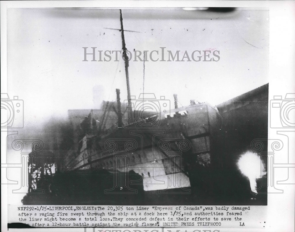 Liner Empress Of Canada Damaged After Fire  - Historic Images