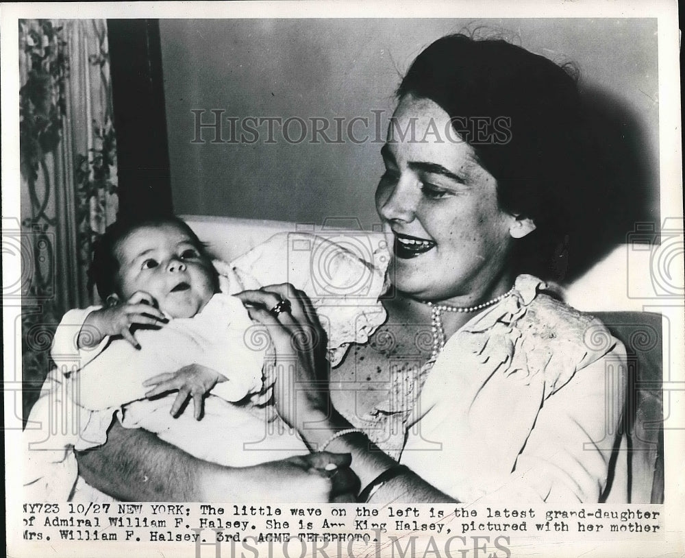 1949 Press Photo Ann King Halsey Newest Granddaughter Of William Halsey - Historic Images