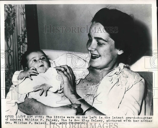 1949 Press Photo Ann King Halsey Newest Granddaughter Of William Halsey - Historic Images