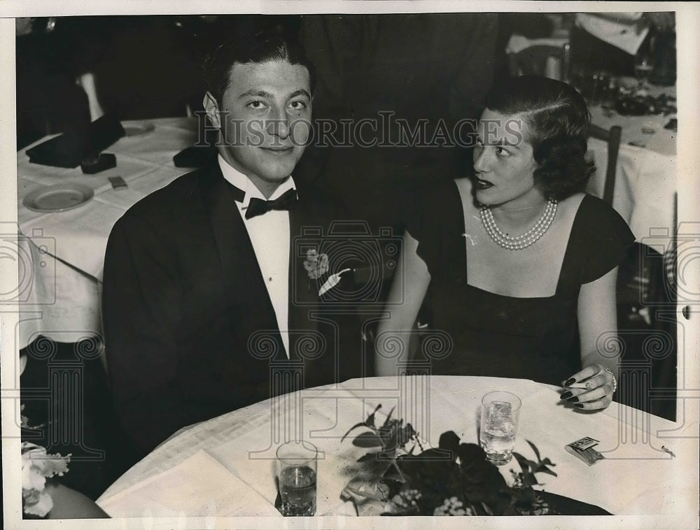 1935 Antonette Johnson and Edwin Anderson in a night club in NYC. - Historic Images