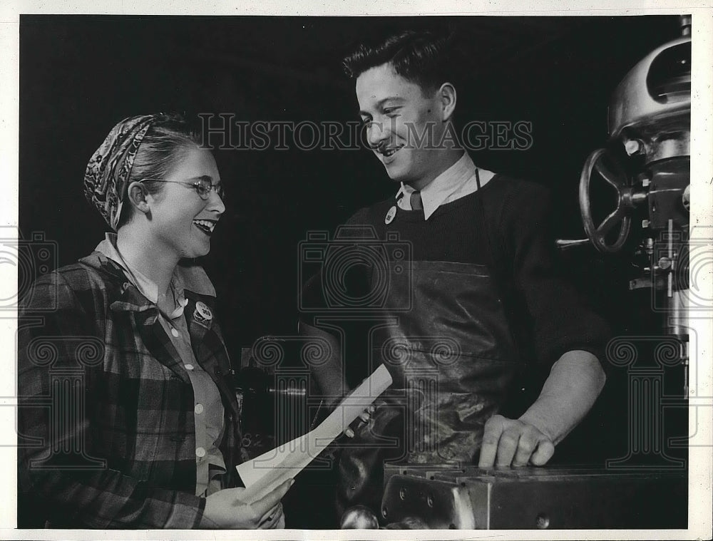1942 Miss Marilyn Junkins and Albert Selmek.  - Historic Images
