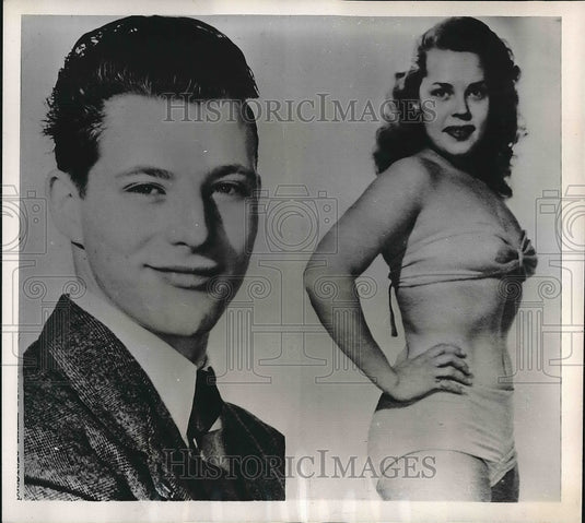 1951 Press Photo Anna Laura Jensen Attacked by Richard Von Volkenburg - Historic Images