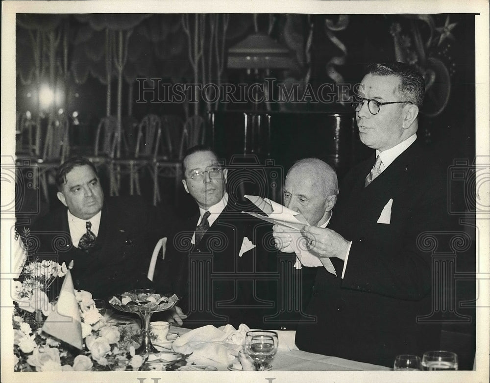 1939 Press Photo Quesada, LaGuardia, Gollan at Dinner in Honor of Jose S Gollan - Historic Images