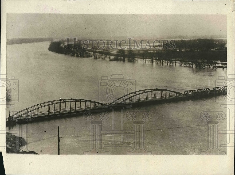 1930 Bridge On National Highway No.50 By Water During Flood - Historic Images