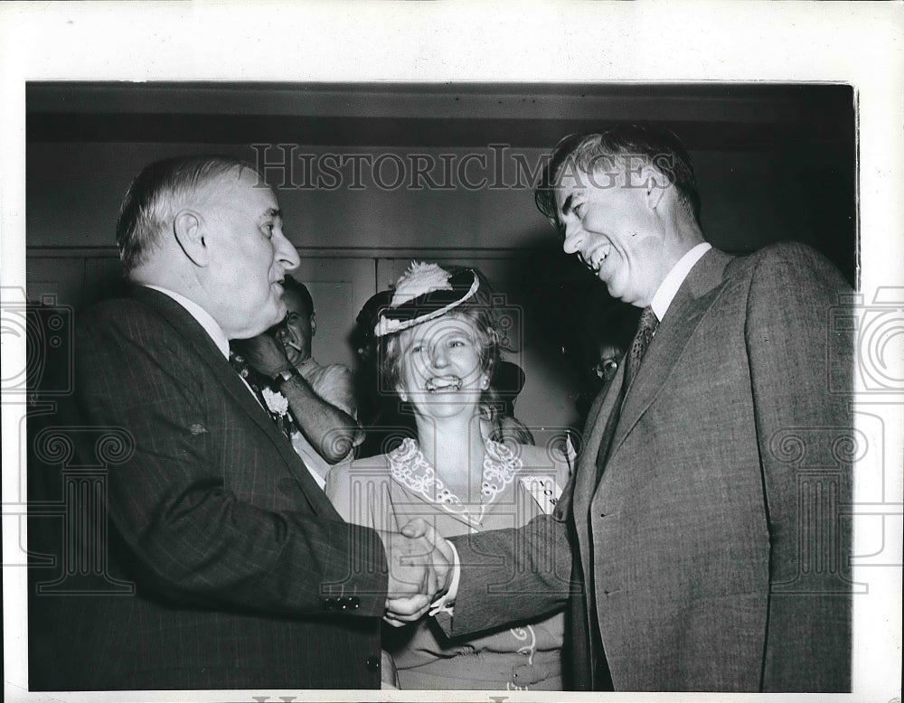 1944 Sen. Joseph Guffey, Henry Wallace, Mrs. Angus McLay  - Historic Images