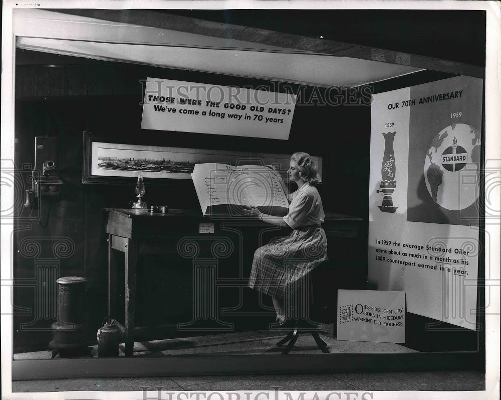 1959 Standard Oil Secretary Mary Greenhaw Participates In - Historic Images