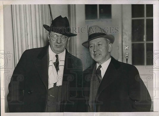 1936 Press Photo B Robertson President Firemen Department B M Jewell - nea64677 - Historic Images
