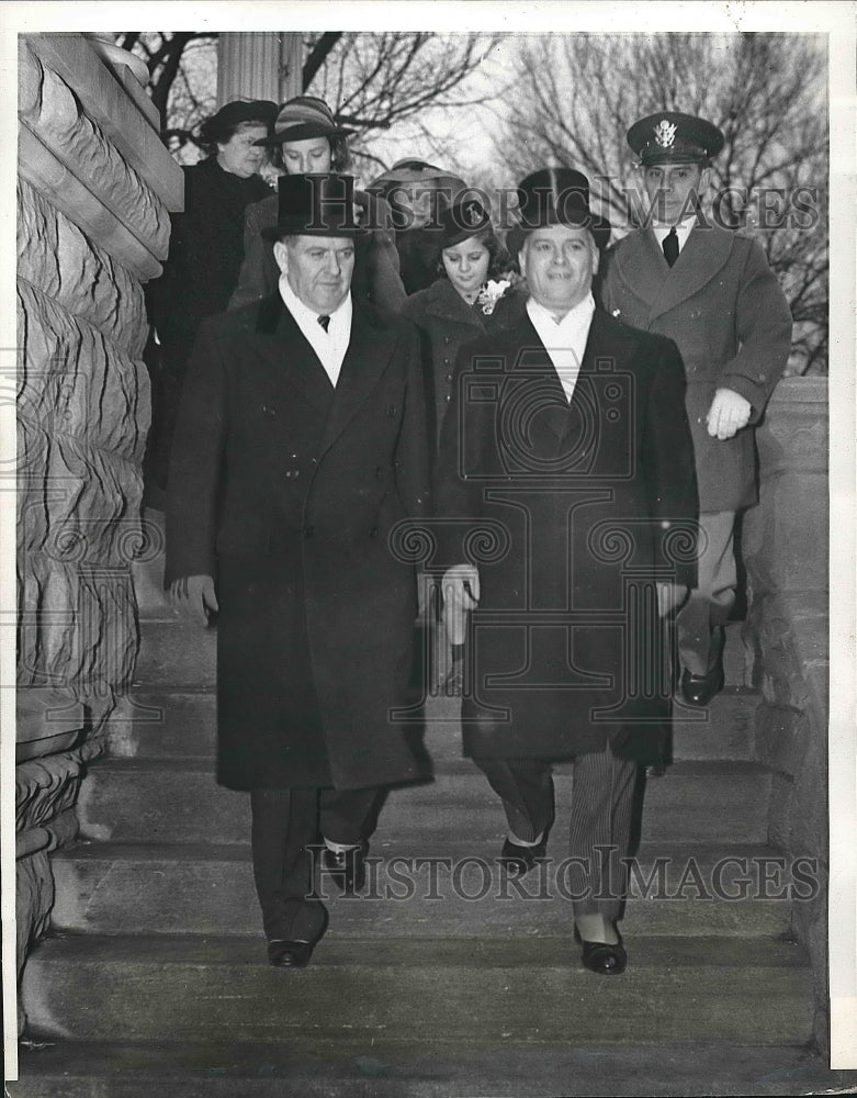 1941 Illinois Governor Dwight Green With Predecessor Gov John Stelle - Historic Images