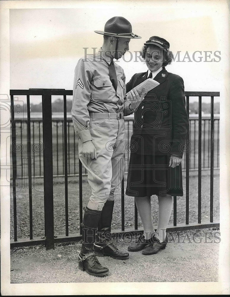 1943 Corporal Ed Klihr &amp; Ina English  - Historic Images