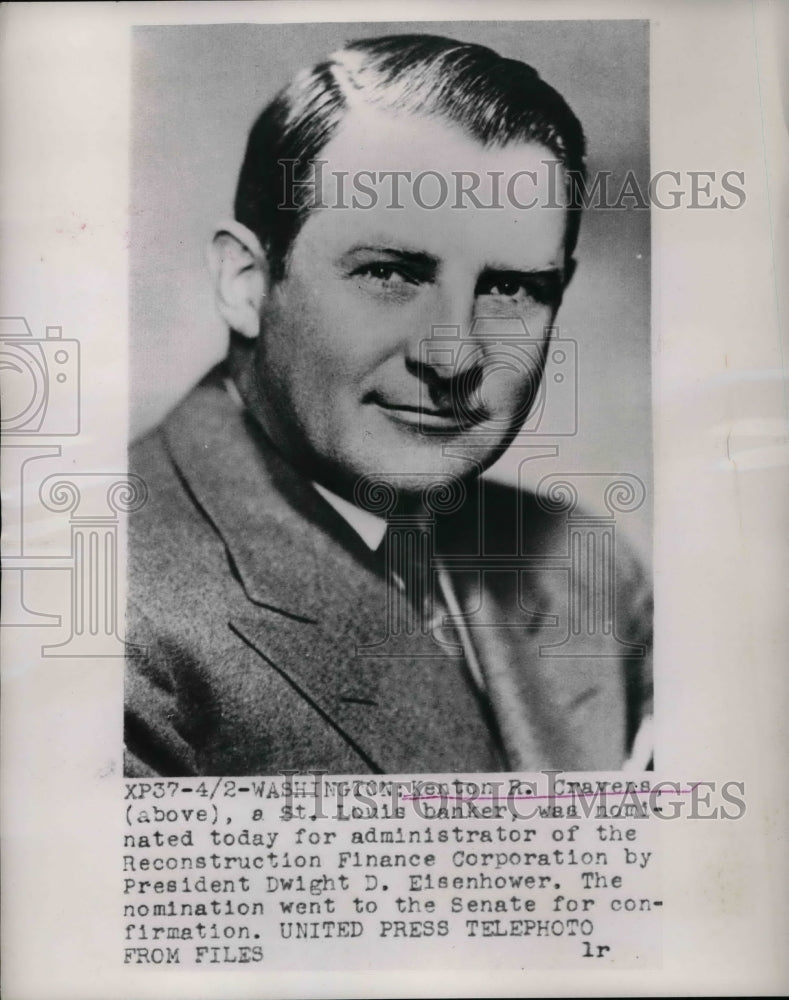 1953 Reconstruction Finance Corporation Administrator Kenton Cravers - Historic Images