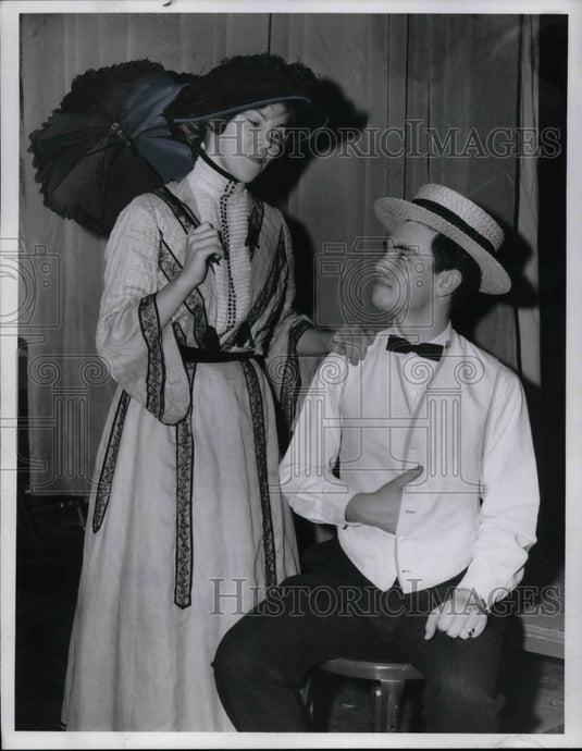1961 Lakewood Pageant, Sigrid Jaegersen & Roger Jones on stage - Historic Images