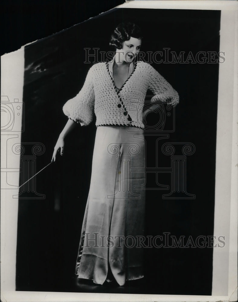 1933 Press Photo Knitted Women&#39;s Jacket - nea65081 - Historic Images