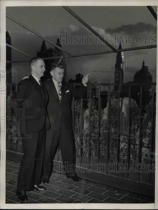 1947 Curtis G Culin & St Lo Mayor Pierre Lavalley  - Historic Images