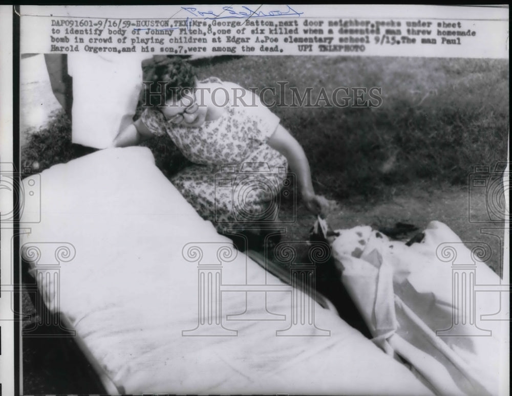 1959 Mrs George Batton Johnny Mitch School Explosion Victims Edgar ...