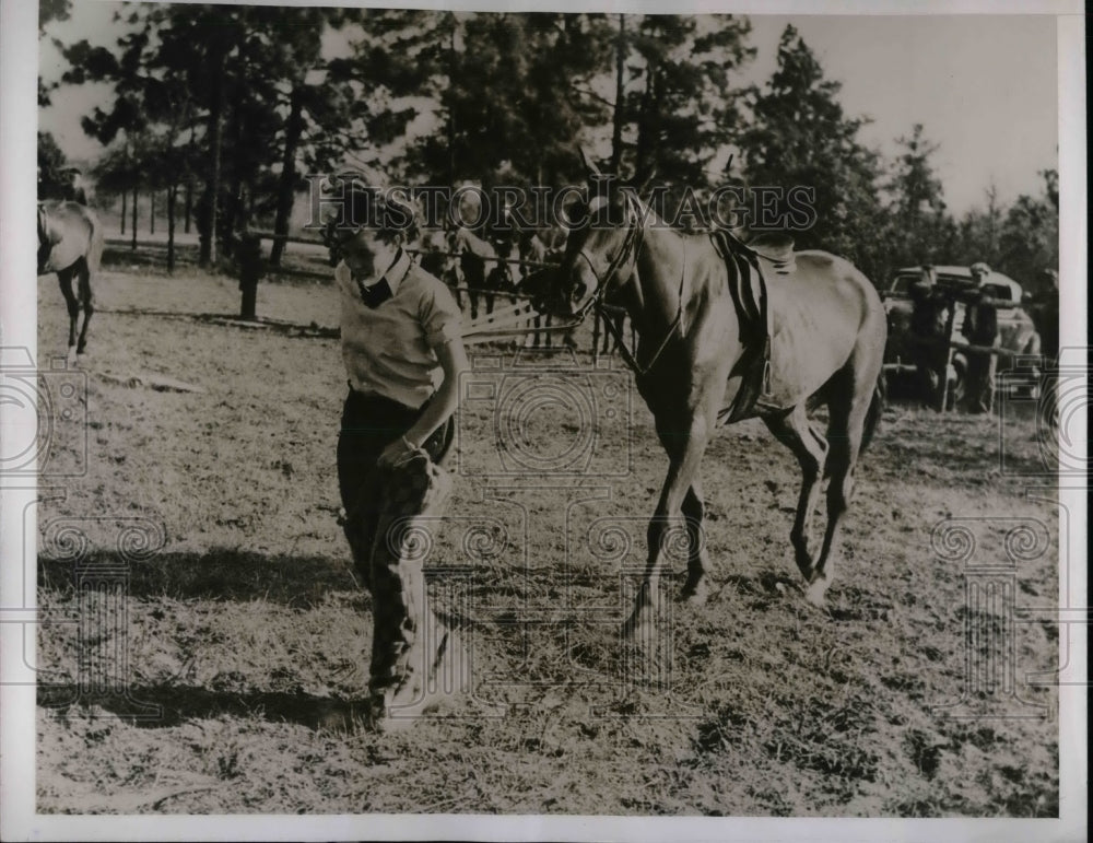 1938 Press Photo Georgia Jameson Horse Model Bon Air Gymkana Augusta - Historic Images