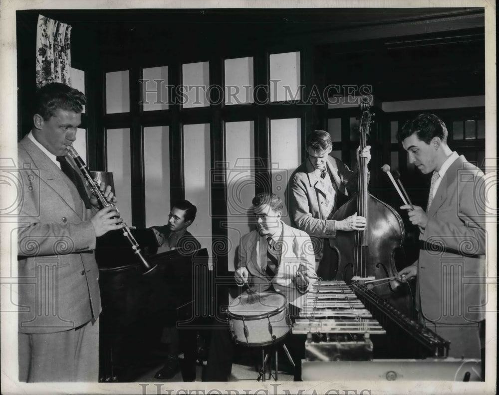 1947 College Northwestern Band Lewis Fonseca Larry Ebert  - Historic Images