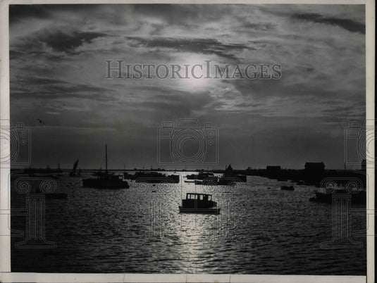 1936 Press Photo Boats, Long Island Shore at Northampton, New York - Historic Images