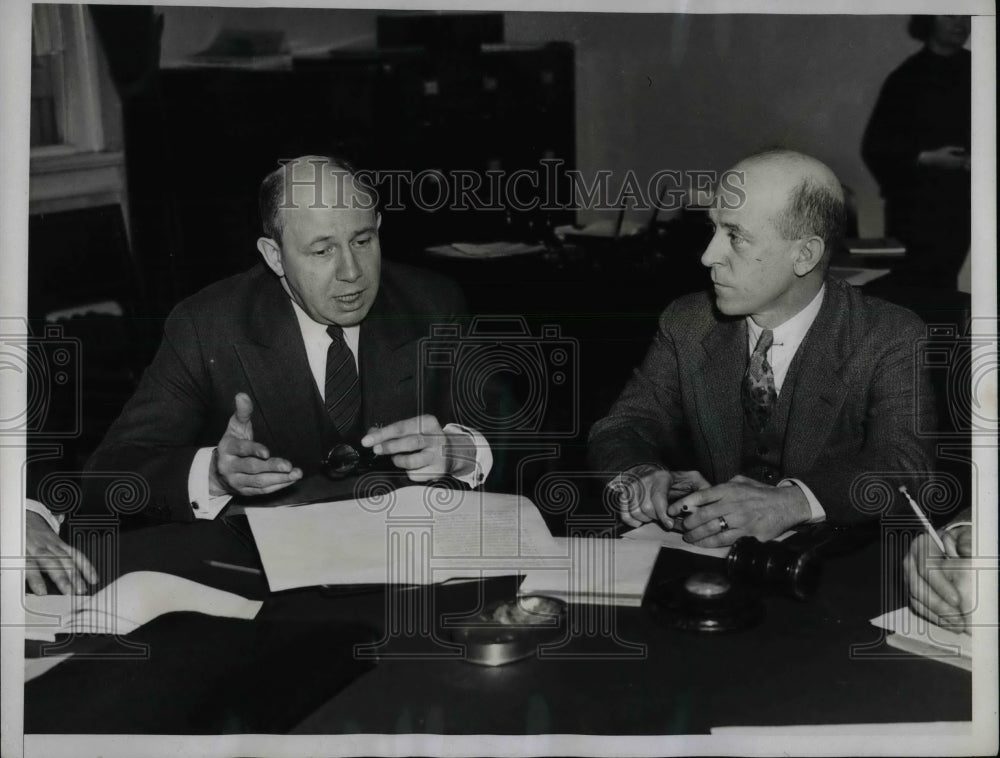 1935 Donald Richberg, NRA, Congressman William B. Connery, Jr. - Historic Images