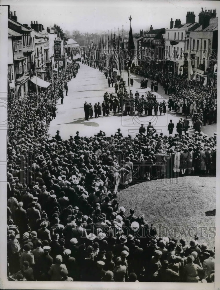 1935 Ceremony Flags of Nations in Tribute to William Shakespeare - Historic Images