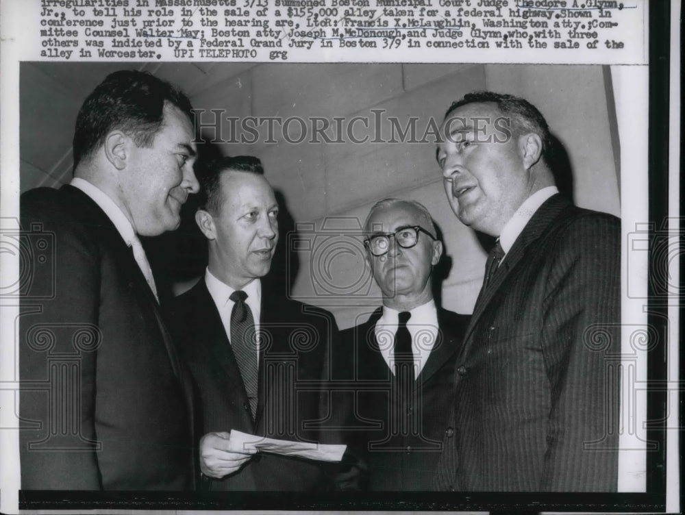 1962 Press Photo Theodore A. Glynn Francis X. McLaughlin Attorney Fed. Grand - Historic Images