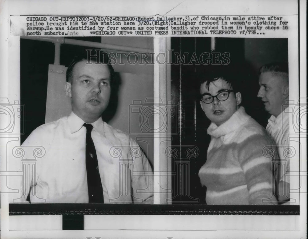 1962 Press Photo Robert Gallagher Police Station - nea65668 - Historic Images