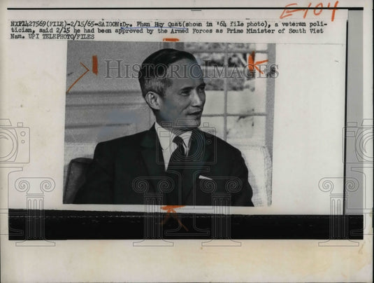 1965 r. Phan Huy Quat Politician from South Vietnam  - Historic Images